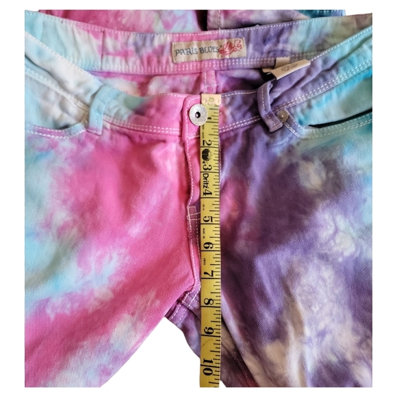 Paris Blues Pink and Blue Flare Tie-Dye Jeans - Picture 5 of 10